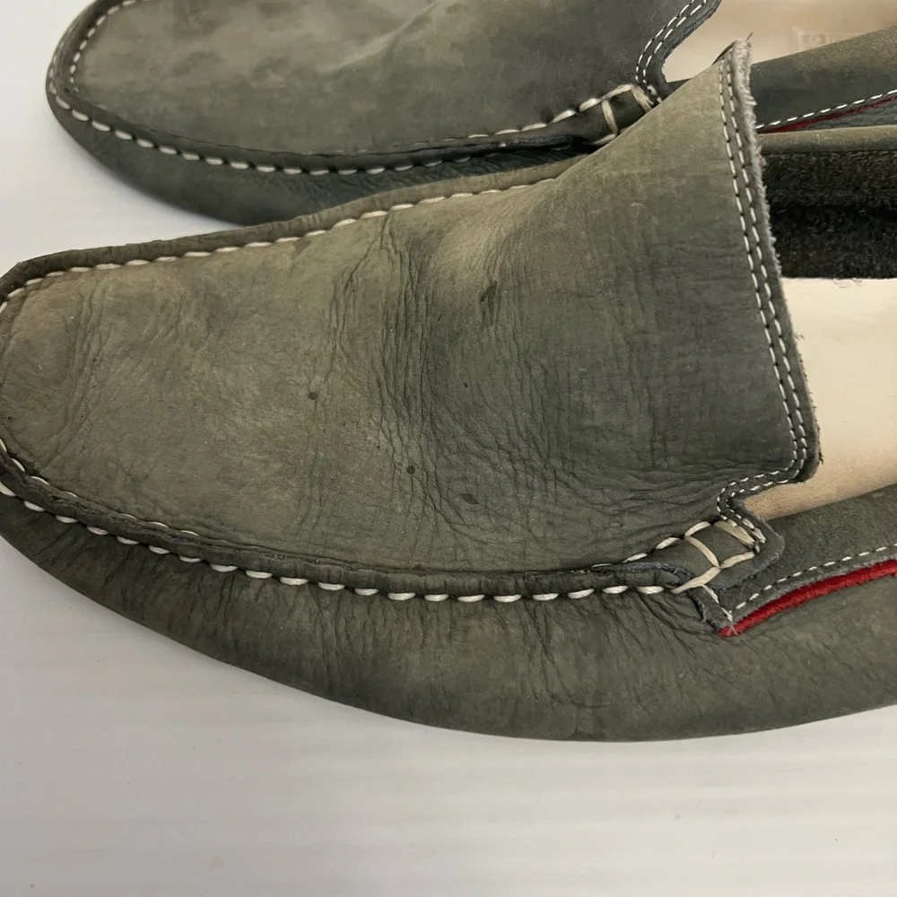 Fascar Mens gray Leather Slip On Comfort Shoes Size 42 EUR 9 USA